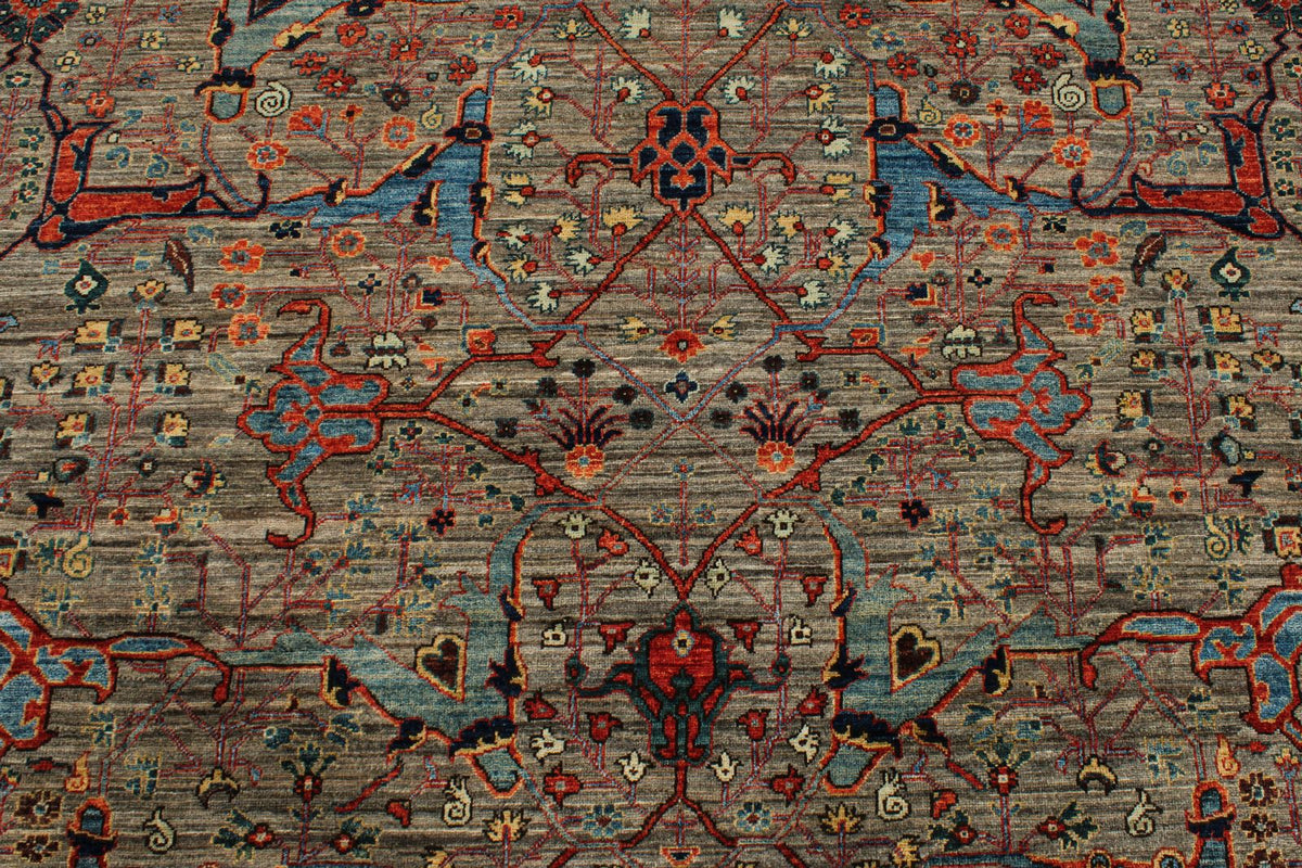 6x9 Gray and Multicolor Traditional Rug