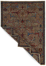 6x9 Gray and Multicolor Traditional Rug