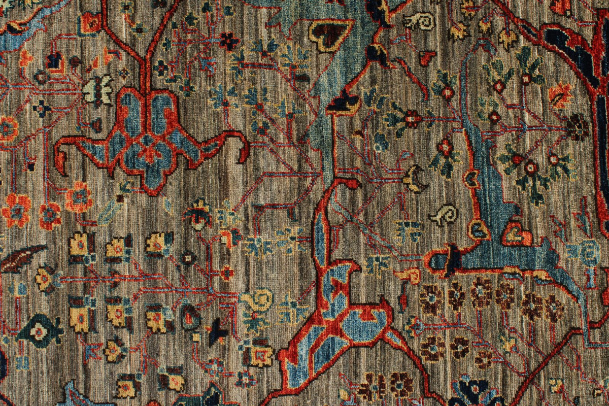6x9 Gray and Multicolor Traditional Rug