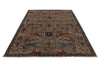 6x9 Gray and Multicolor Traditional Rug