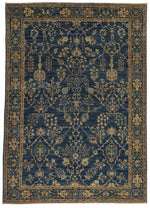6x9 Blue and Ivory Traditional Rug