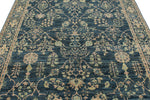 6x9 Blue and Ivory Traditional Rug