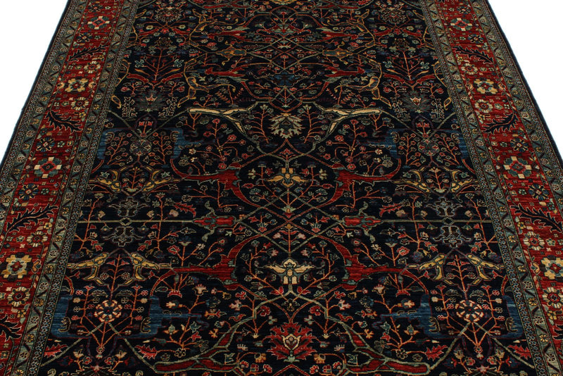 6x9 Navy and Red Anatolian Traditional Rug