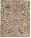 8x10 Brown and Multicolor Turkish Oushak Rug