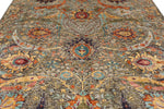 8x10 Brown and Multicolor Turkish Oushak Rug