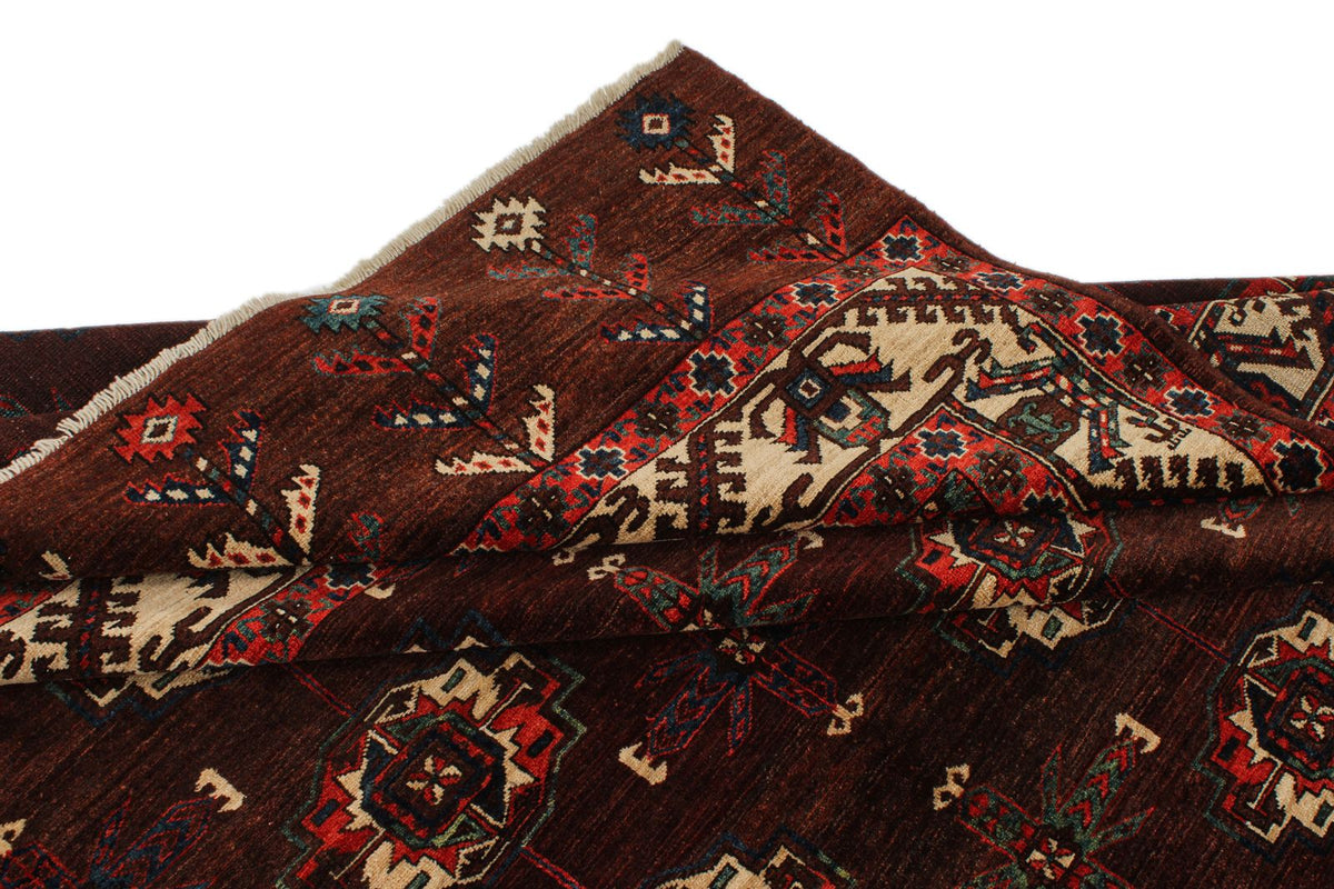 9x13 Burgundy and Ivory Turkish Traditional Rug