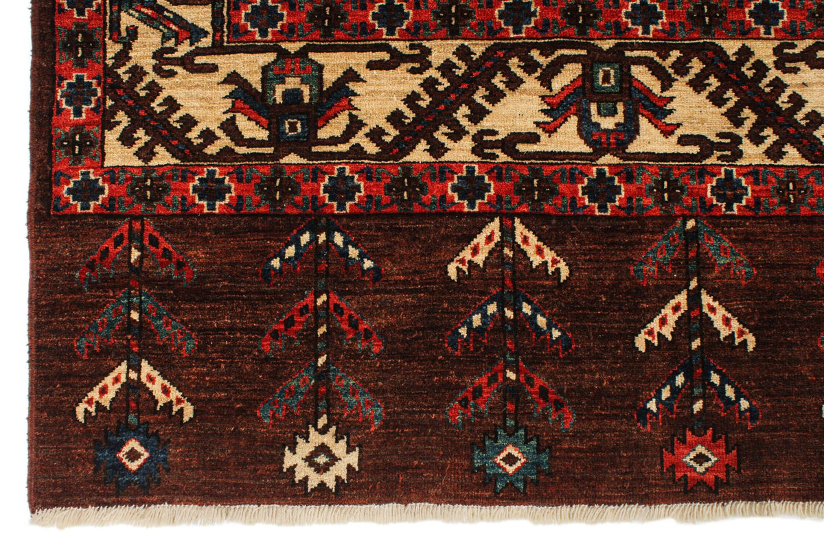 9x13 Burgundy and Ivory Turkish Traditional Rug