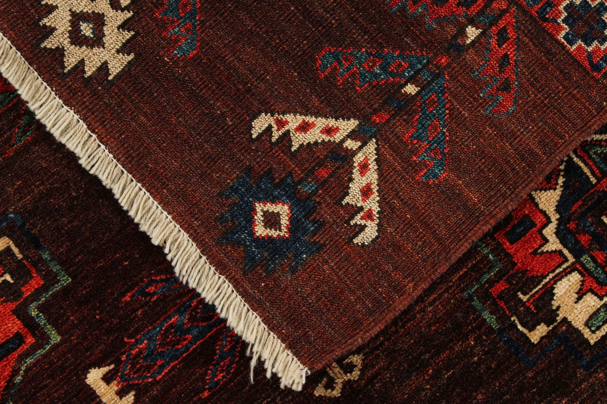 9x13 Burgundy and Ivory Turkish Traditional Rug