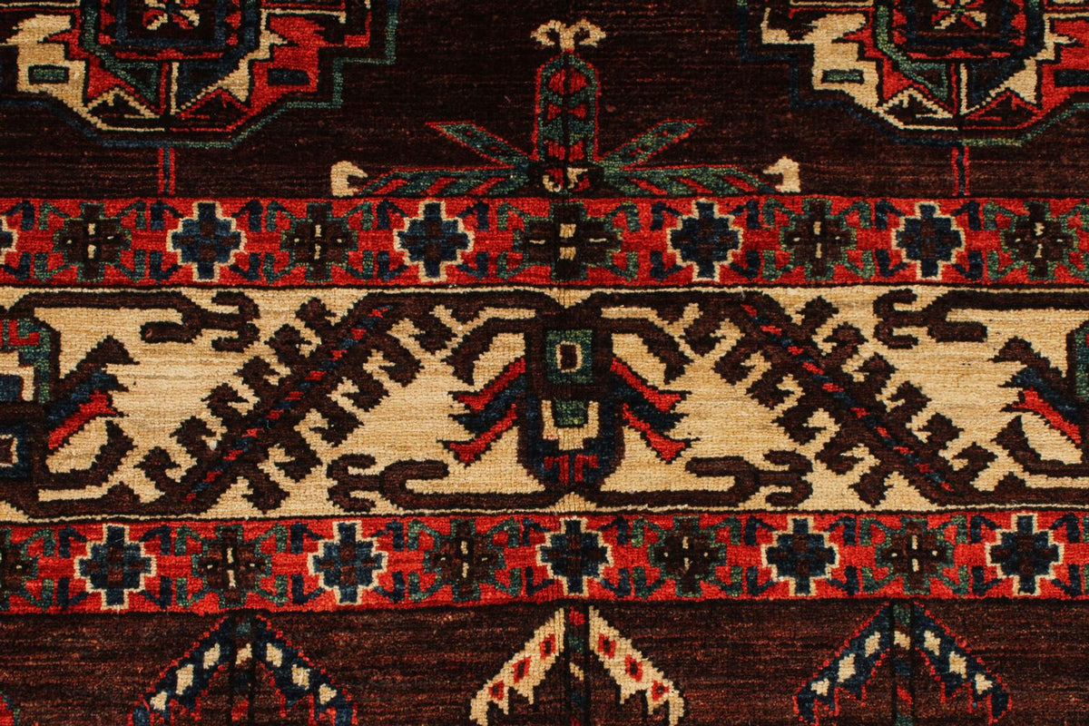 9x13 Burgundy and Ivory Turkish Traditional Rug