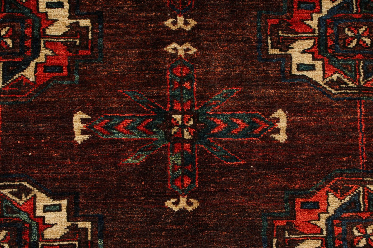 9x13 Burgundy and Ivory Turkish Traditional Rug