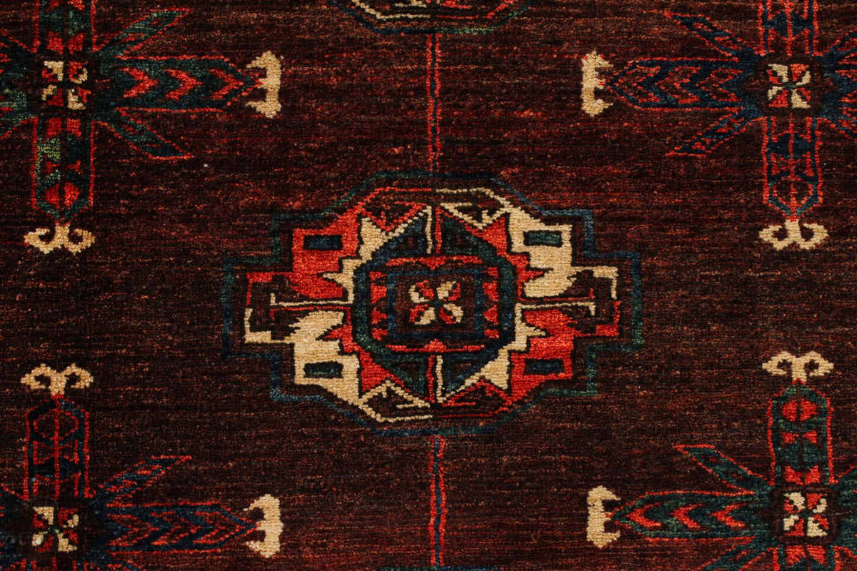 9x13 Burgundy and Ivory Turkish Traditional Rug
