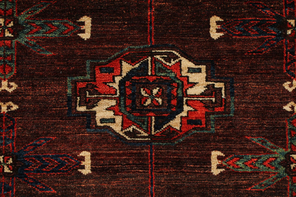 9x13 Burgundy and Ivory Turkish Traditional Rug