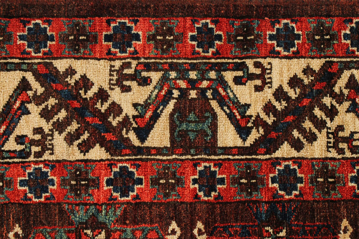 9x13 Burgundy and Ivory Turkish Traditional Rug