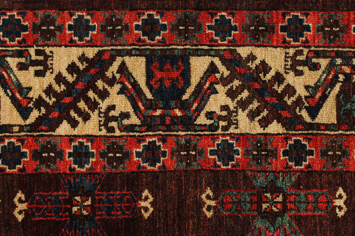 9x13 Burgundy and Ivory Turkish Traditional Rug