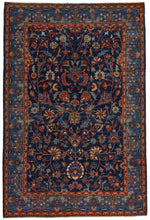 6x9 Navy and Blue Traditional Rug