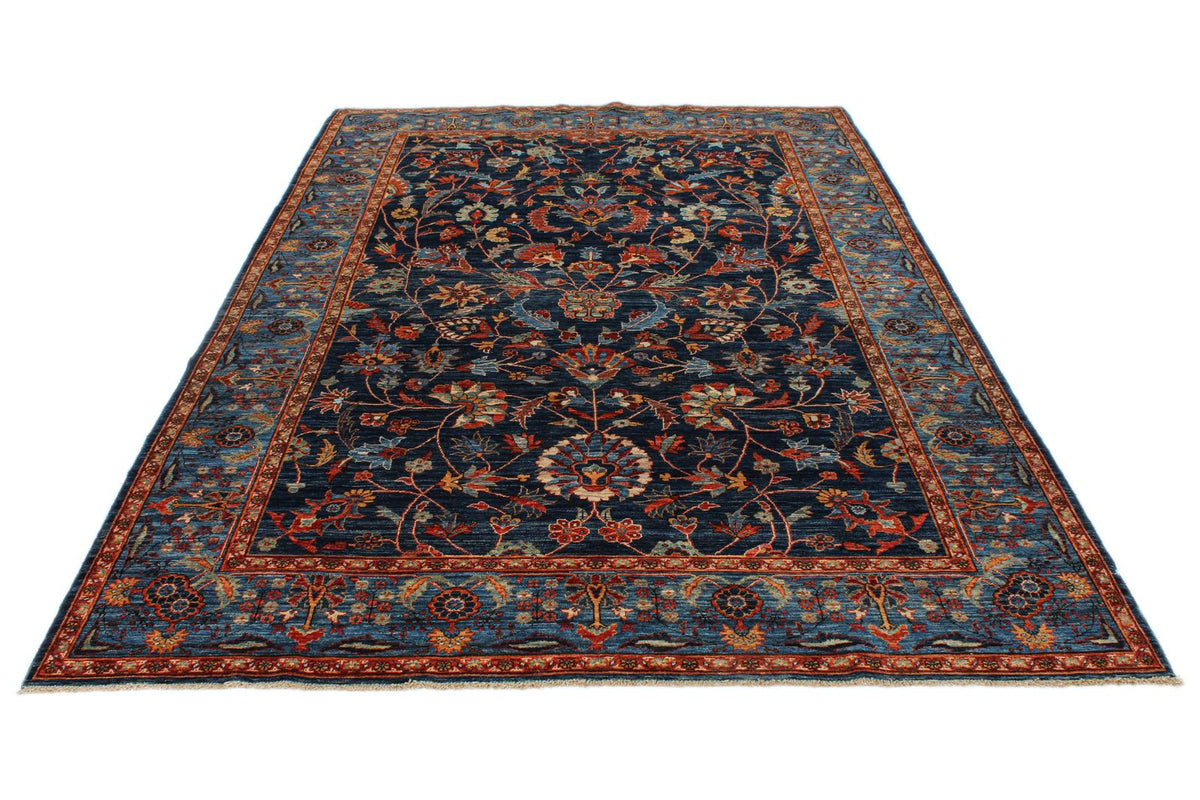 6x9 Navy and Blue Traditional Rug