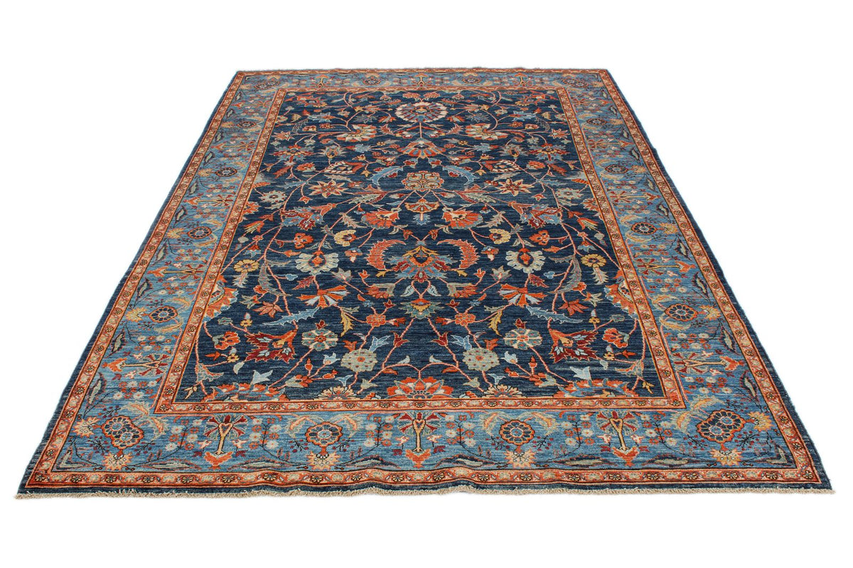 6x9 Navy and Blue Traditional Rug