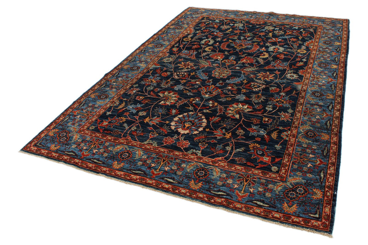 6x9 Navy and Blue Traditional Rug