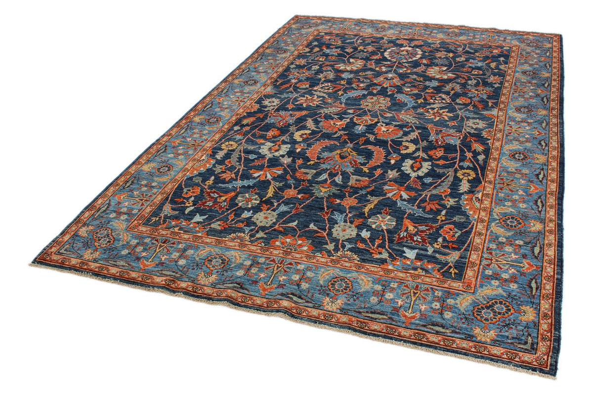 6x9 Navy and Blue Traditional Rug