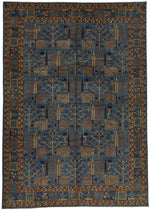 10x14 Blue and Multicolor Traditional Rug