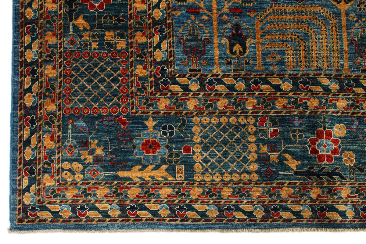 10x14 Blue and Multicolor Traditional Rug