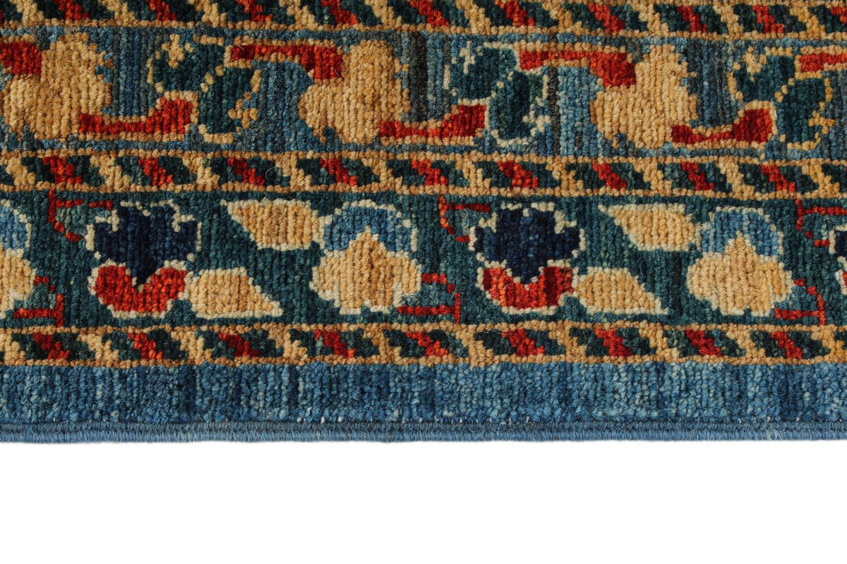 10x14 Blue and Multicolor Traditional Rug