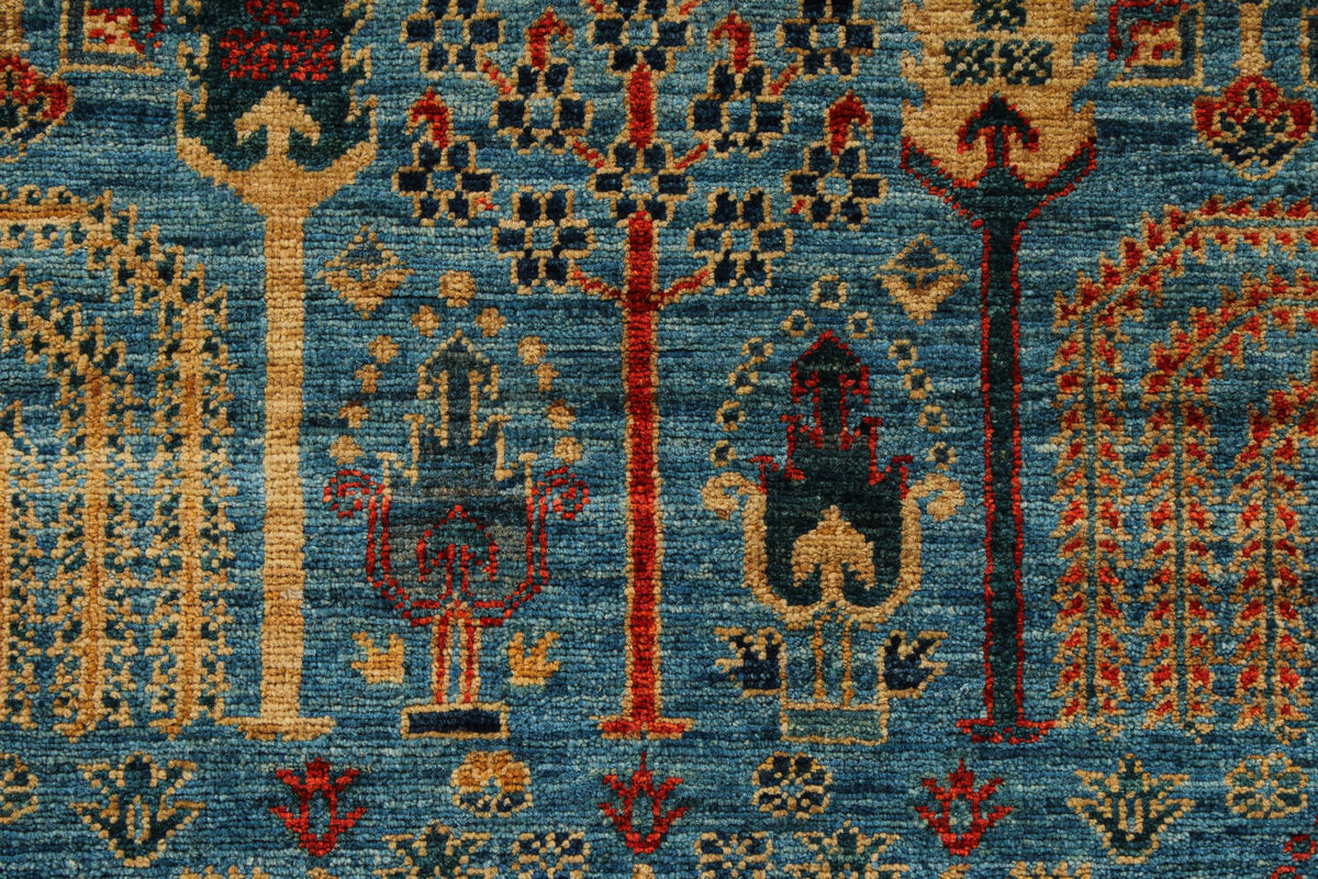 10x14 Blue and Multicolor Traditional Rug