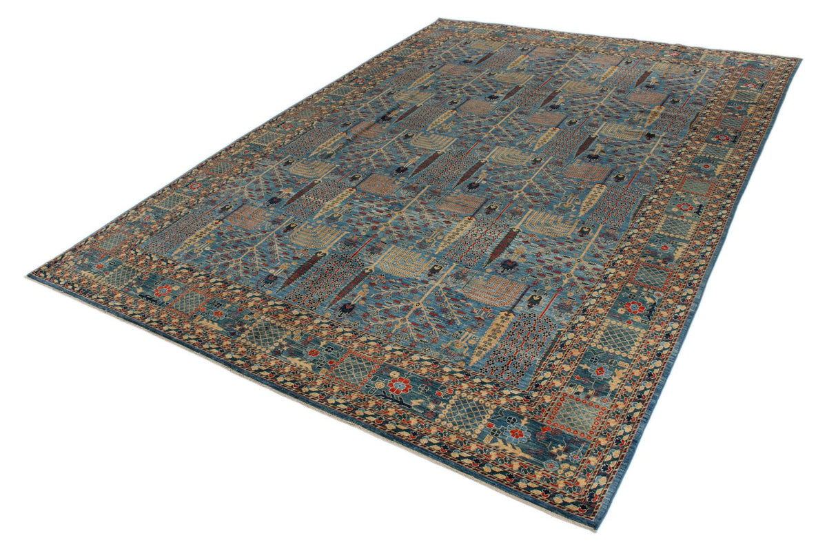 10x14 Blue and Multicolor Traditional Rug