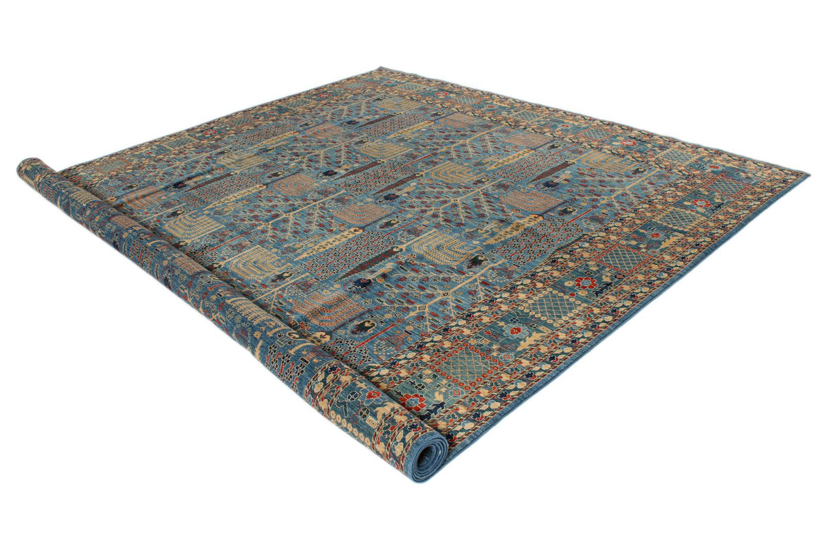 10x14 Blue and Multicolor Traditional Rug