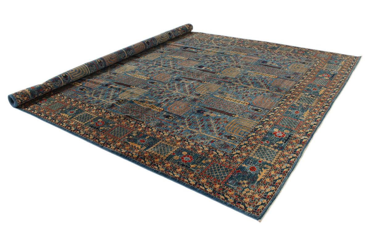 10x14 Blue and Multicolor Traditional Rug
