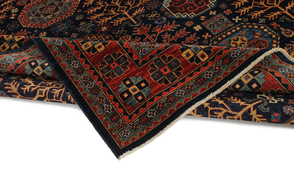 8x10 Navy and Rust Traditional Rug