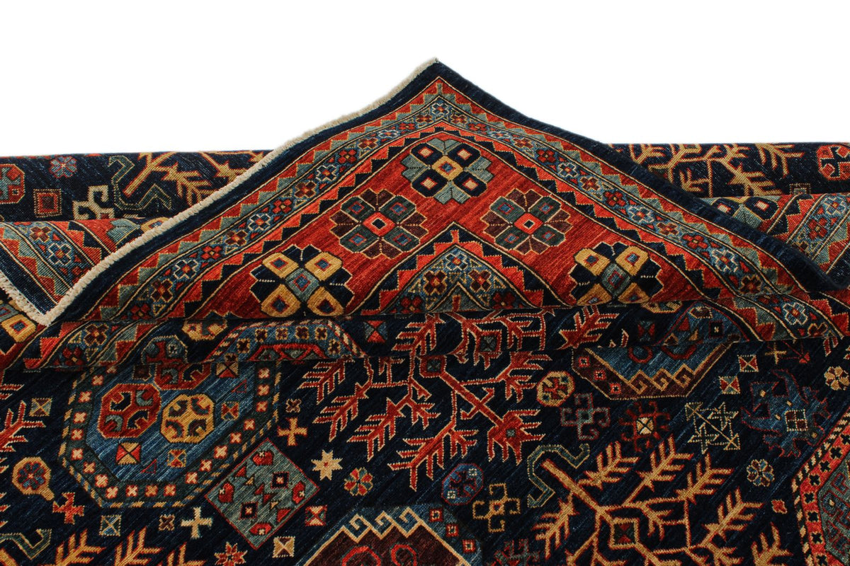 8x10 Navy and Rust Traditional Rug