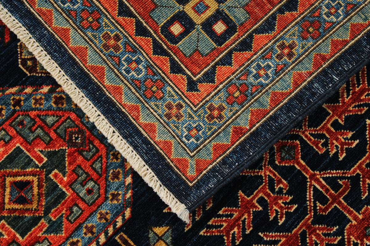 8x10 Navy and Rust Traditional Rug