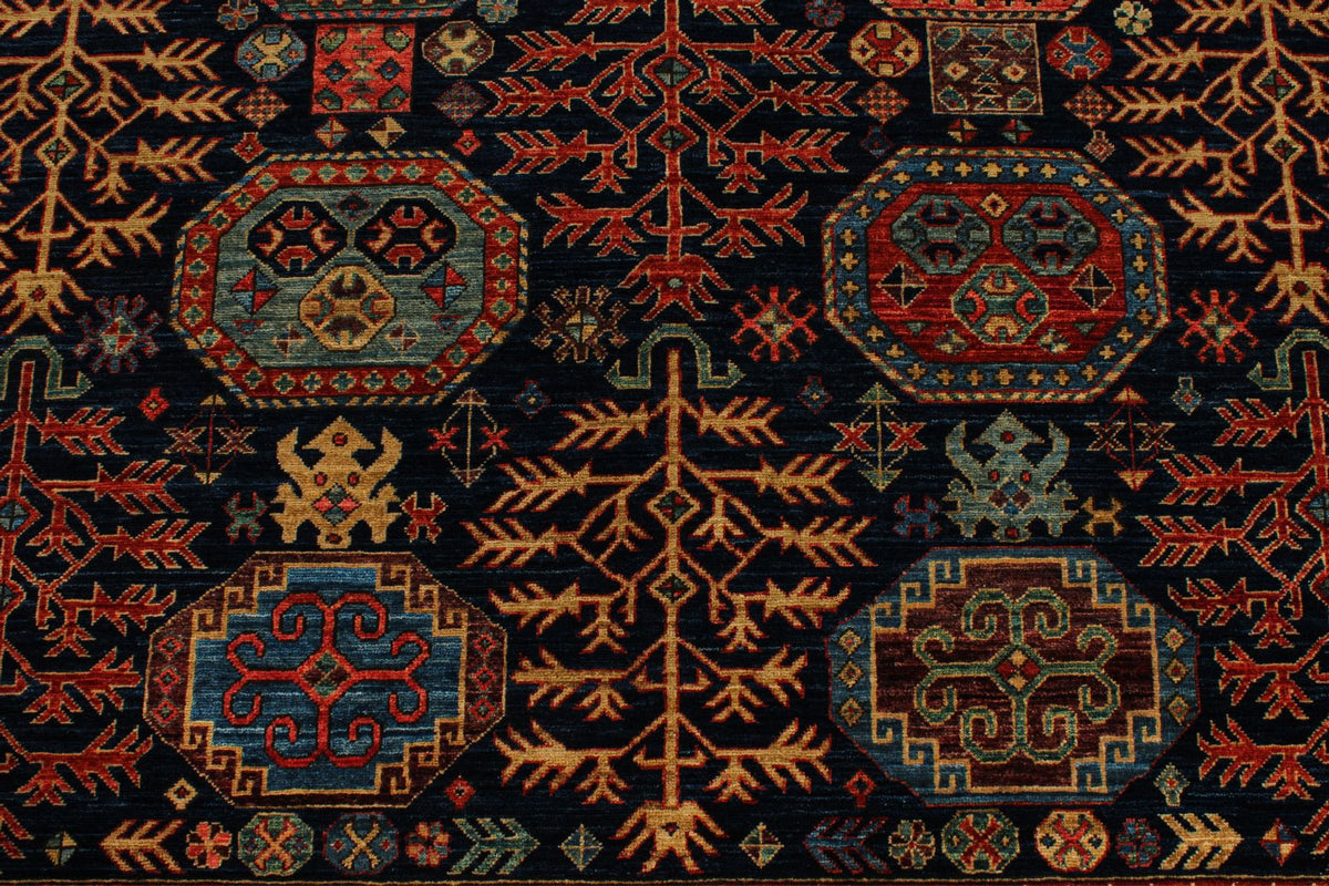8x10 Navy and Rust Traditional Rug