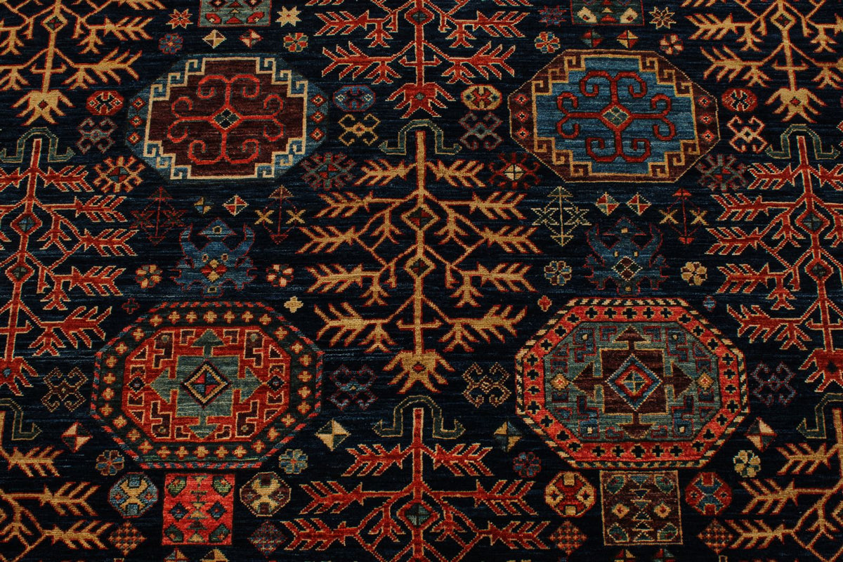 8x10 Navy and Rust Traditional Rug