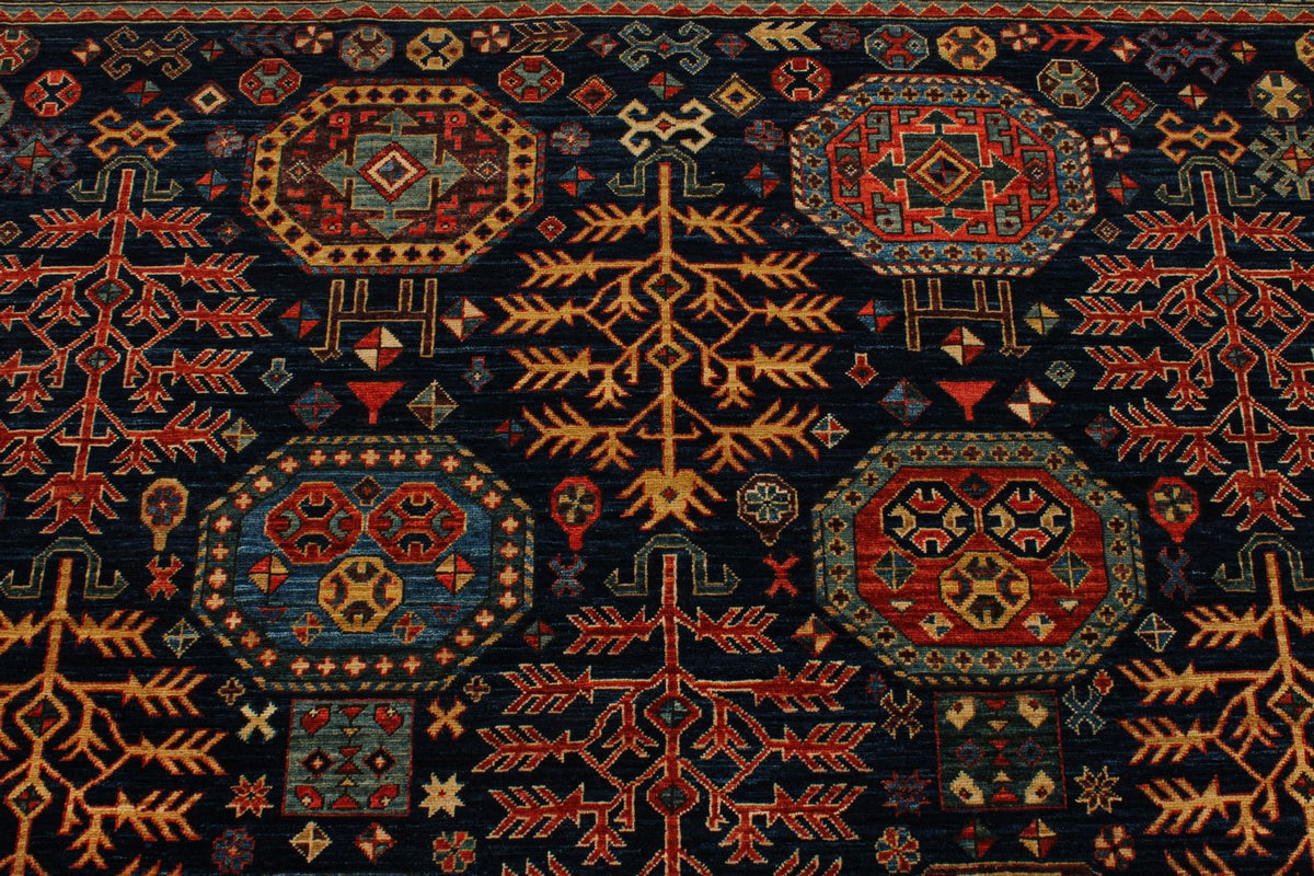 8x10 Navy and Rust Traditional Rug