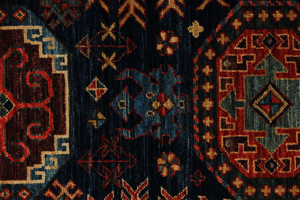8x10 Navy and Rust Traditional Rug