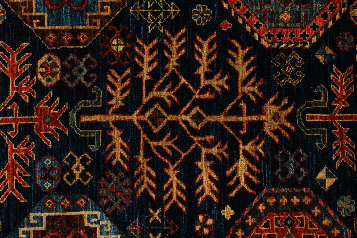 8x10 Navy and Rust Traditional Rug