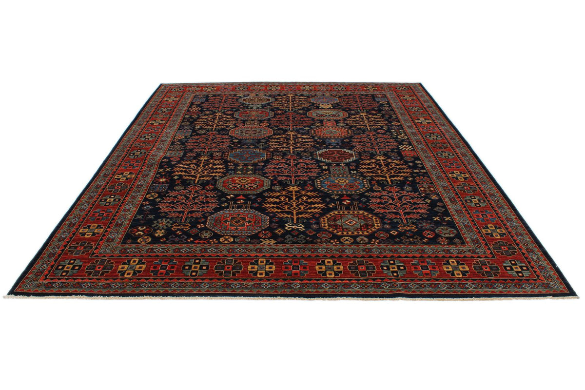 8x10 Navy and Rust Traditional Rug