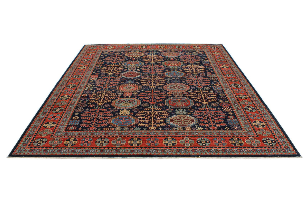 8x10 Navy and Rust Traditional Rug