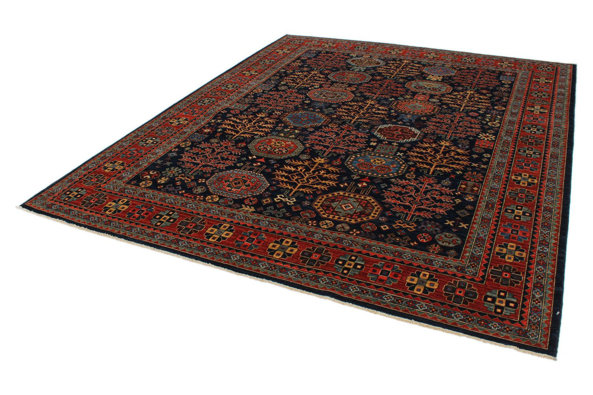 8x10 Navy and Rust Traditional Rug