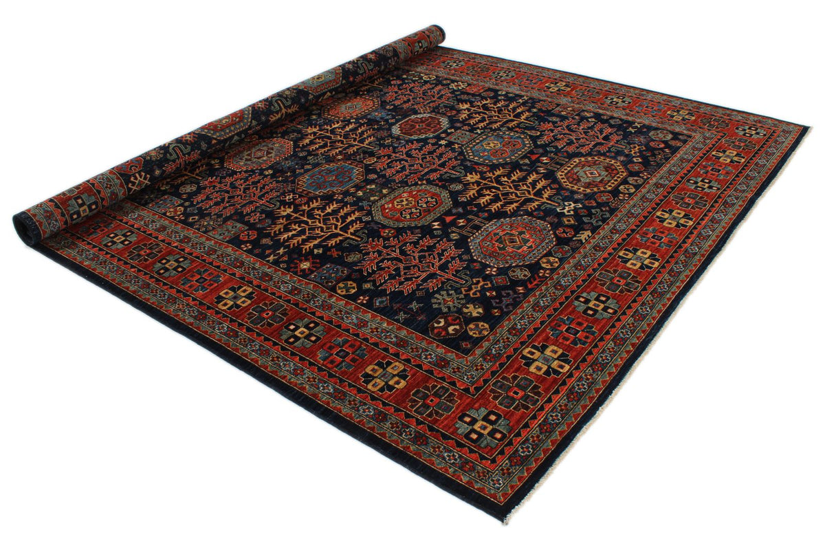 8x10 Navy and Rust Traditional Rug