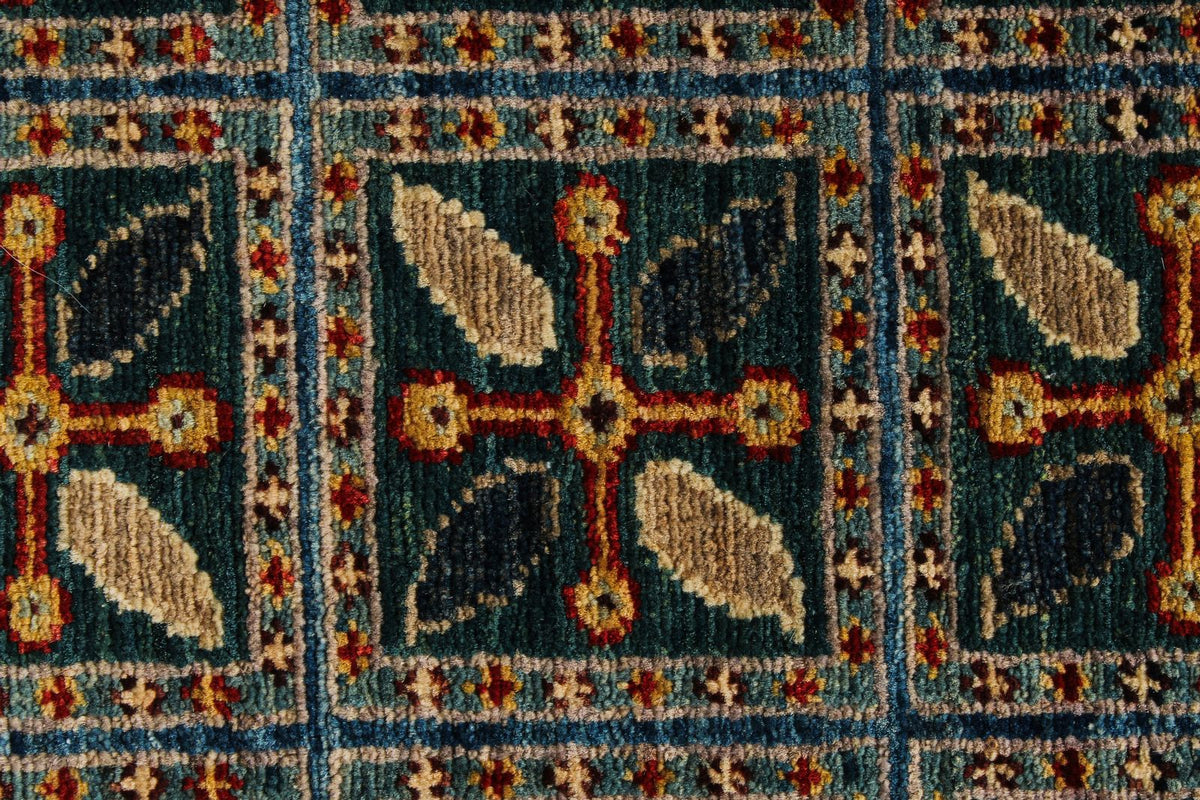 8x10 Blue and Rust Traditional Rug