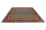 8x10 Blue and Rust Traditional Rug