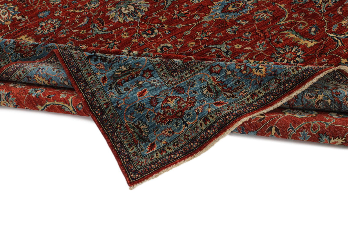 8x10 Rust and Blue Anatolian Traditional Rug