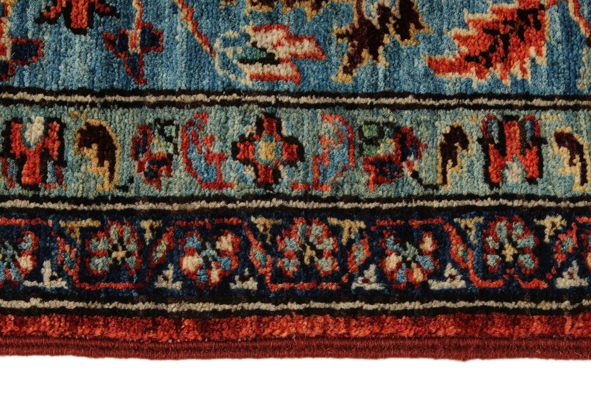 8x10 Rust and Blue Anatolian Traditional Rug