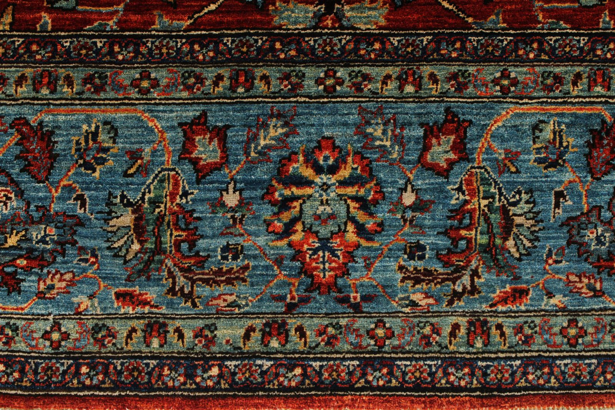 8x10 Rust and Blue Anatolian Traditional Rug