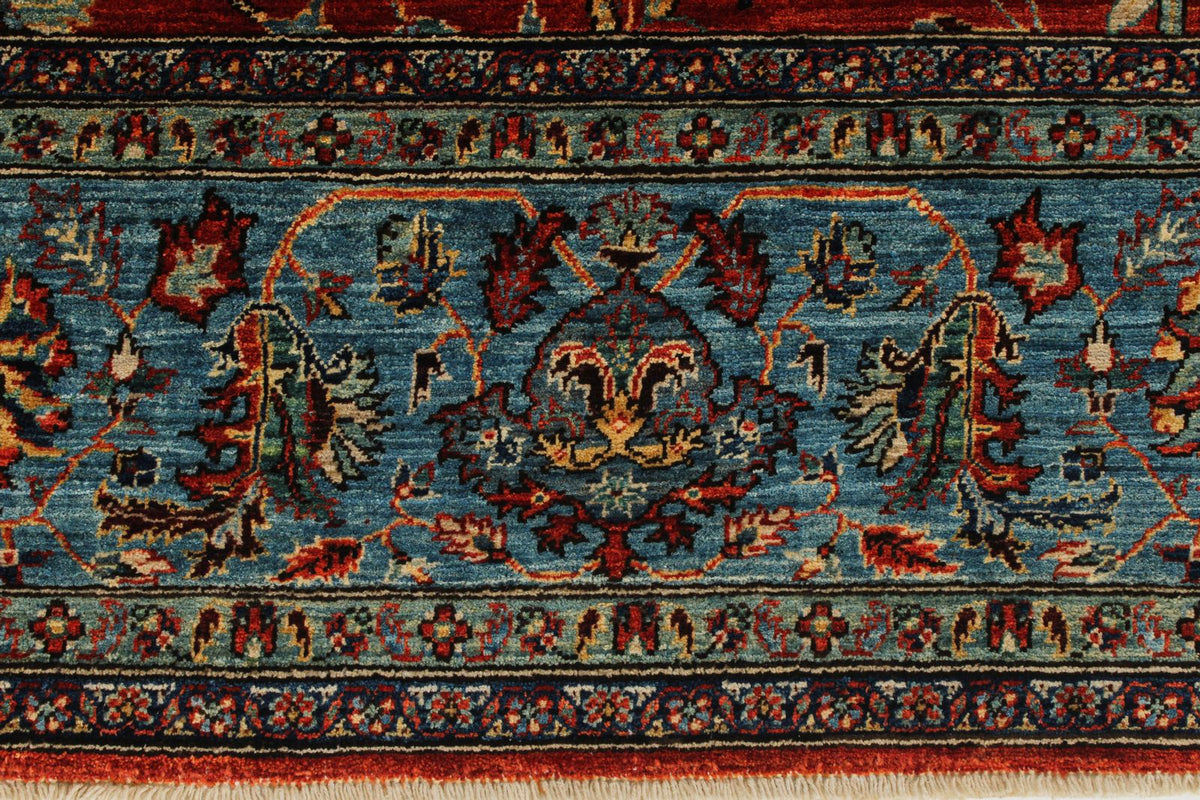 8x10 Rust and Blue Anatolian Traditional Rug