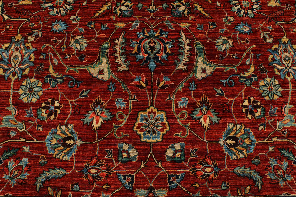 8x10 Rust and Blue Anatolian Traditional Rug