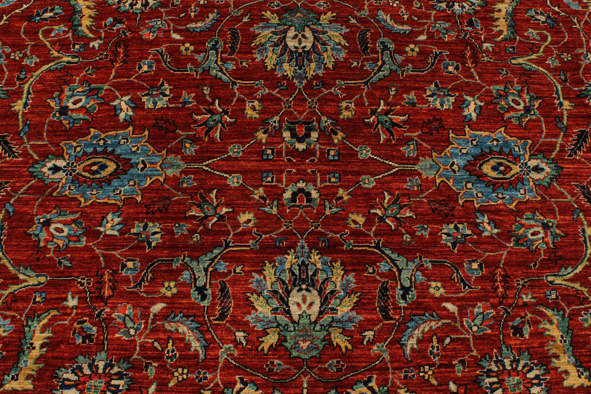 8x10 Rust and Blue Anatolian Traditional Rug